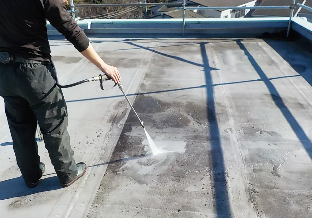 ビル屋上高圧洗浄
